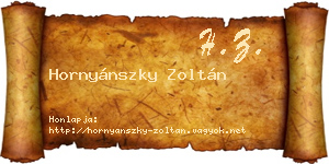 Hornyánszky Zoltán névjegykártya